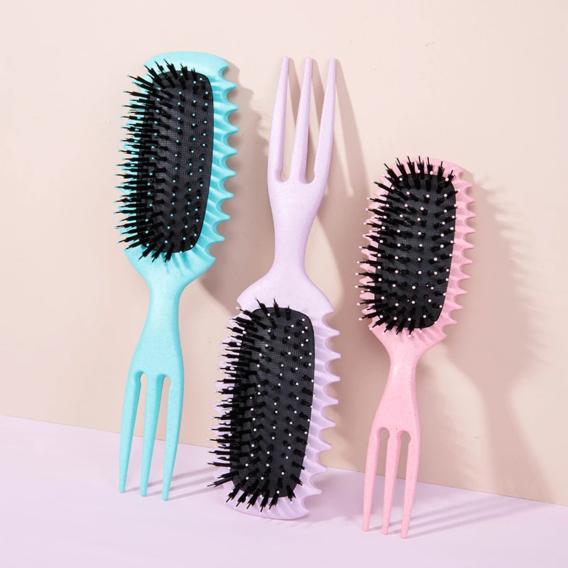 1pc doce bursh escova de estilo de cabelo encaracolado: cachos definidos em cabelos molhados- cerdas de náilon desembaraçar pente de volume para todos os tipos de cabelo