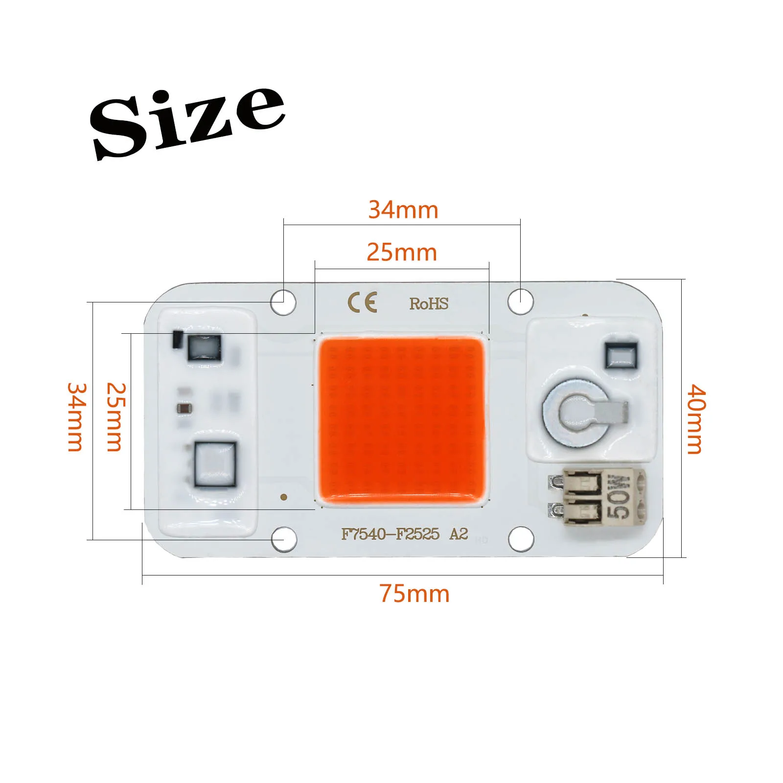 Iluminación LED para plantas, iluminación de exterior, luz de cultivo regulable sin soldadura, cultivo de plántulas de plantas de interior y flores, 50W, CA de 220V