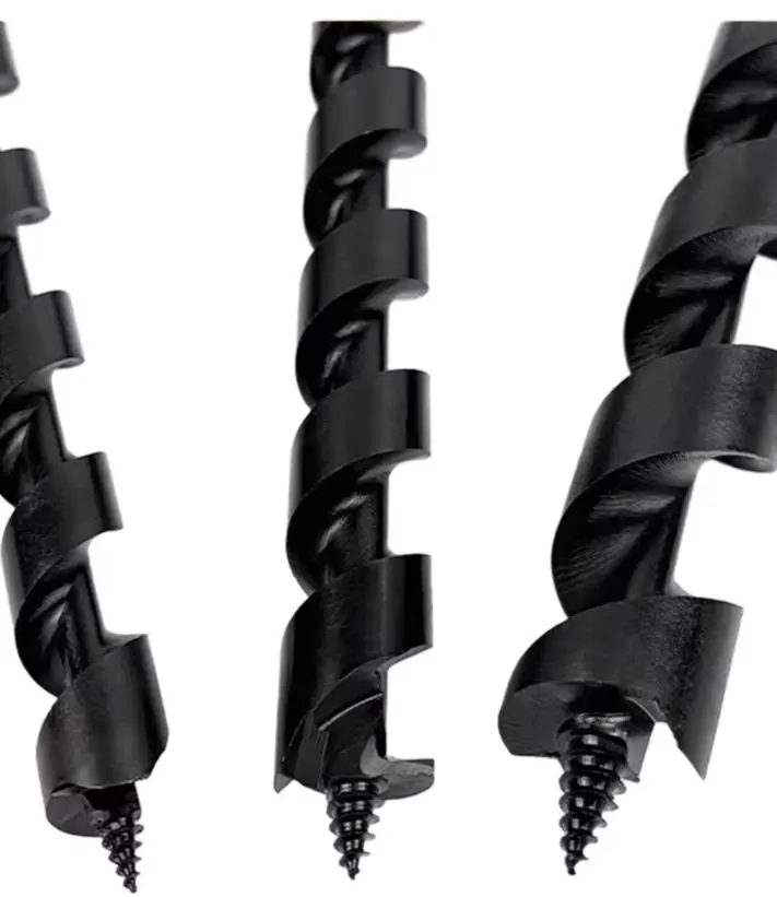 5 Pcs Hand Auger Wood Drill Bit Carbon Steel Self Tapping Tip For Scots Eye Design For Bushcraft Camping Woodworking Tools