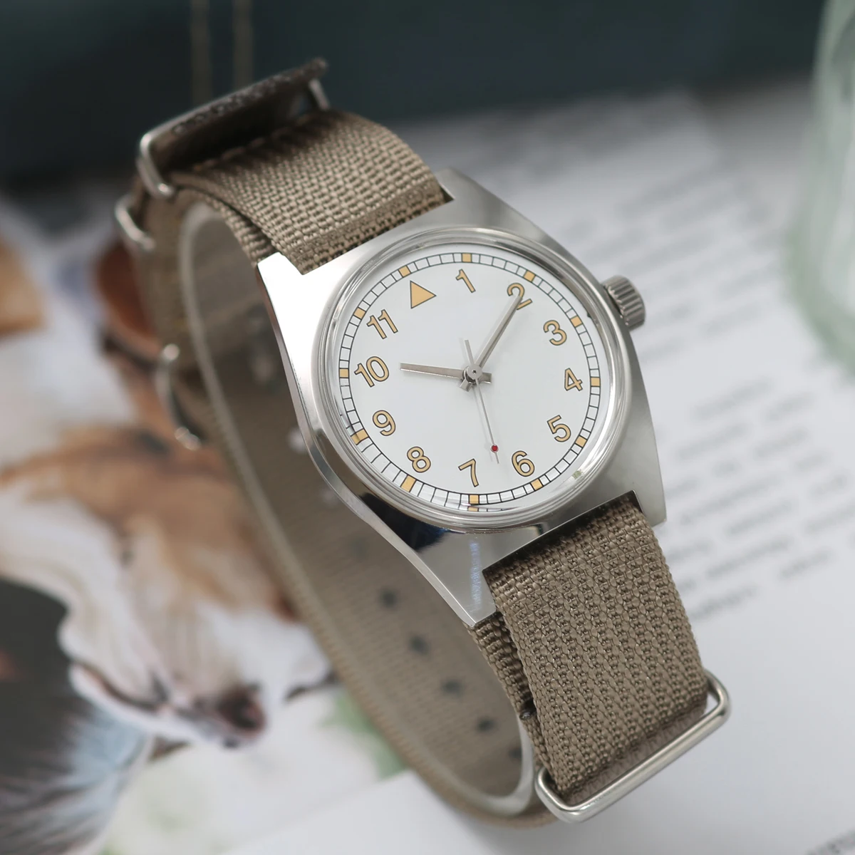 

Пилотные часы с ручным механическим механизмом 7120 Ретро механические наручные часы 36 мм