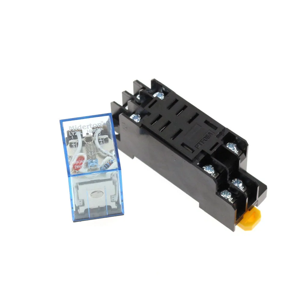 10 مجموعة LY2NJ HH62P لفائف التتابع DC12V/24 فولت/36 فولت/48 فولت/110 فولت/220/240/380 فولت التيار المتناوب 10A 8PIN مرحل الطاقة DPDT HHC68A-2Z مع قاعدة المقبس JQX-13F