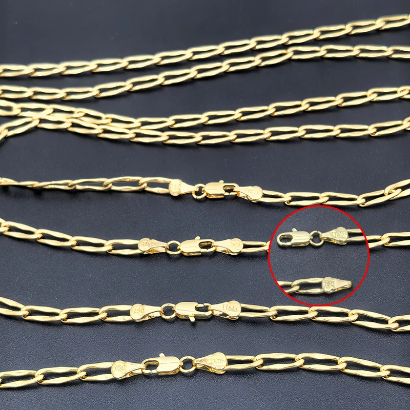 عقد ذهب 24 بوصة 4 ملم سلسلة فيجارو للرجال والنساء إكسسوارات مجوهرات عصرية