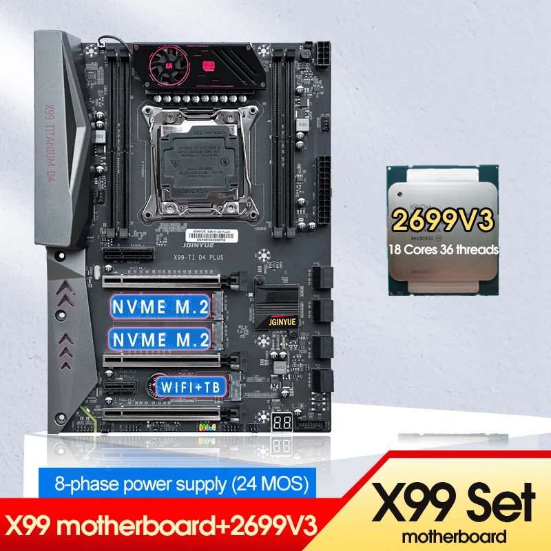 X99 マザーボードコンボ Xeon E5 2699 V3 CPU キット LGA 2011-3 4
