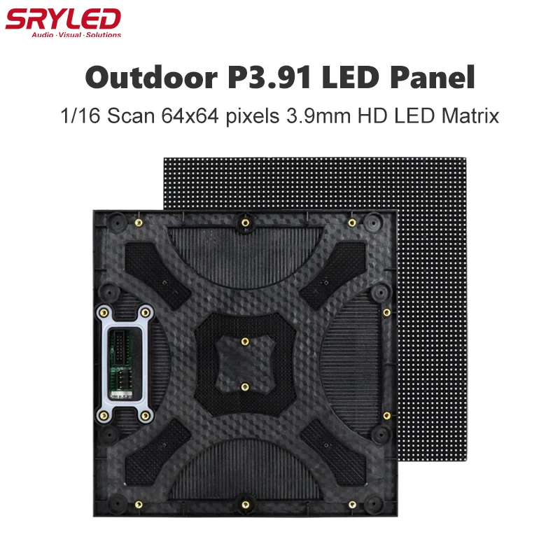 

SRYLED Outdoor P3.91 LED Display Module Full Color 250x250mm SMD1921 High Brightness Advertising Background LED Screen Module