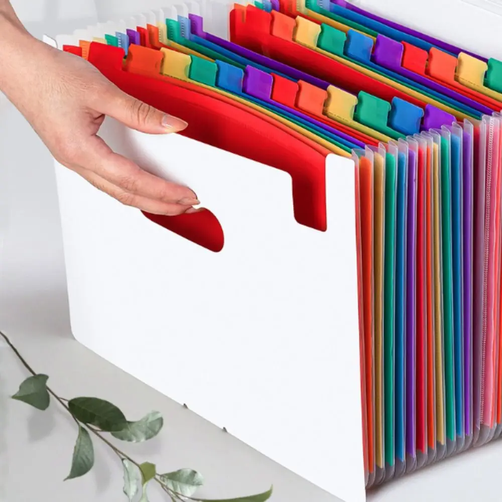 Waterproof A4 File Folder Snap Closure Partition Layer Expandable File Organizer Large Capacity Multi-Pocket Folder
