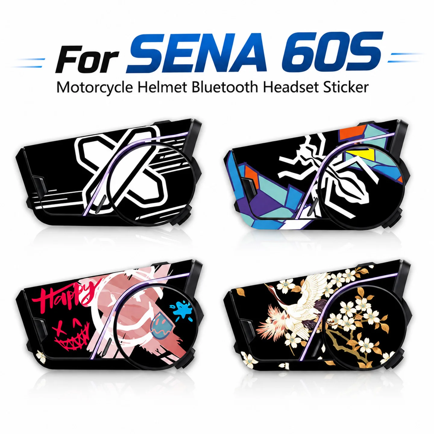 For SENA 60S sena 60s Motorcycle Helmet Bluetooth Headset Decorative Stickers Earphone Headphone Protective Decals Accessories