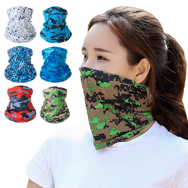 Summer cycling headscarf breathable and sweat absorbing sports magic headscarf ice silk neck cover headscarf sunscreen mask