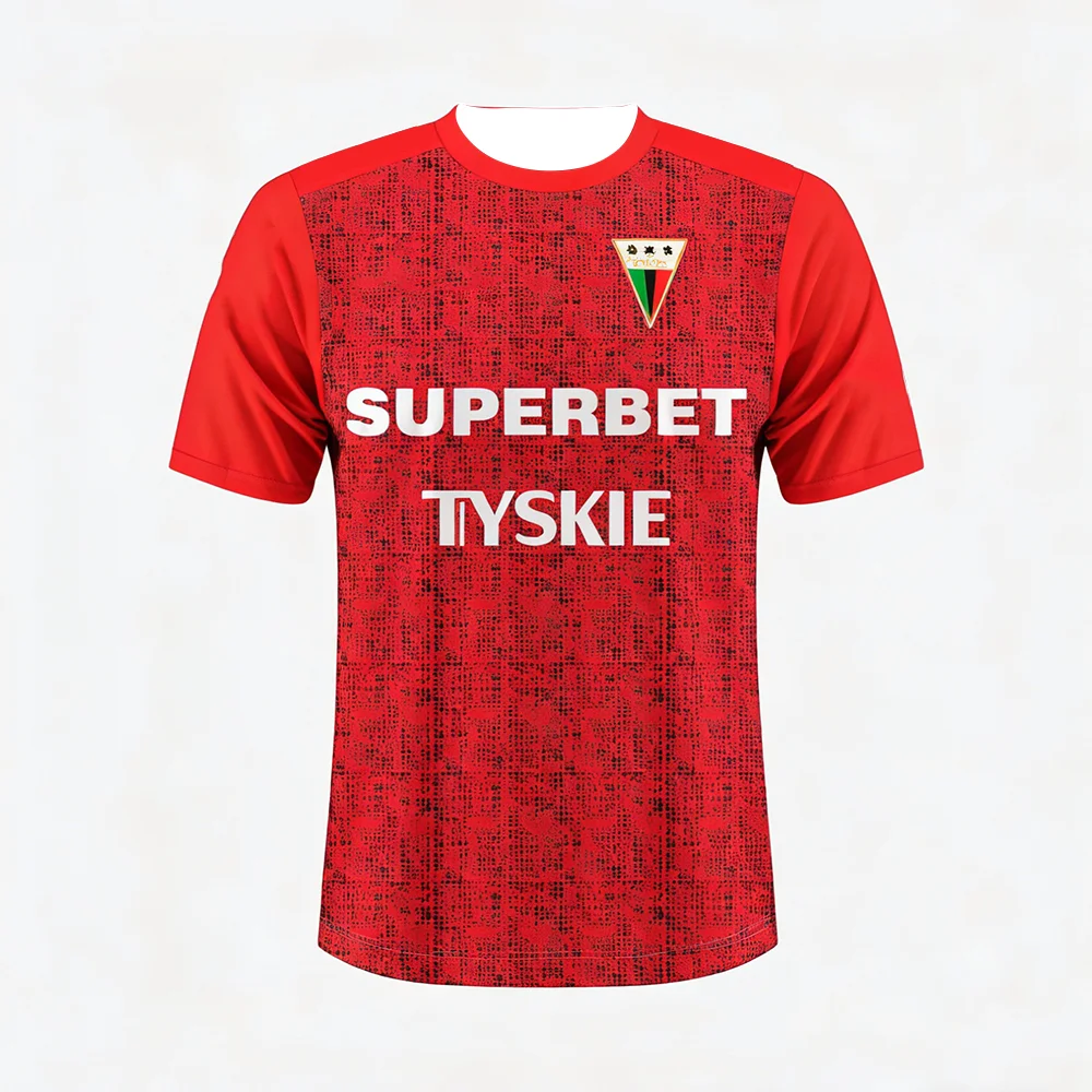 

2026 GKS Tychy Team Short Sleeved Baseball Shirt Polish League Fan Version Breathable Quick Drying Sports T-Shirt for Fans