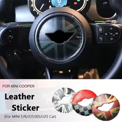 For Mini cooper Accessories For R50 R52 R53 R55-R61 F54-F56 F60 F65 F66 J01 J05 U25Steering Wheel Stickers Dedicated Car Sticker