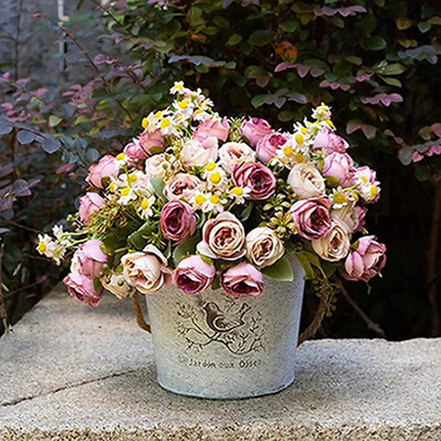 

Artificial Flowers Silk Chrysanthemum Diamond Rose Home Room Wedding Bridal Bouquet Decora Valentine Outdoor Yard DIY Gift Cheap