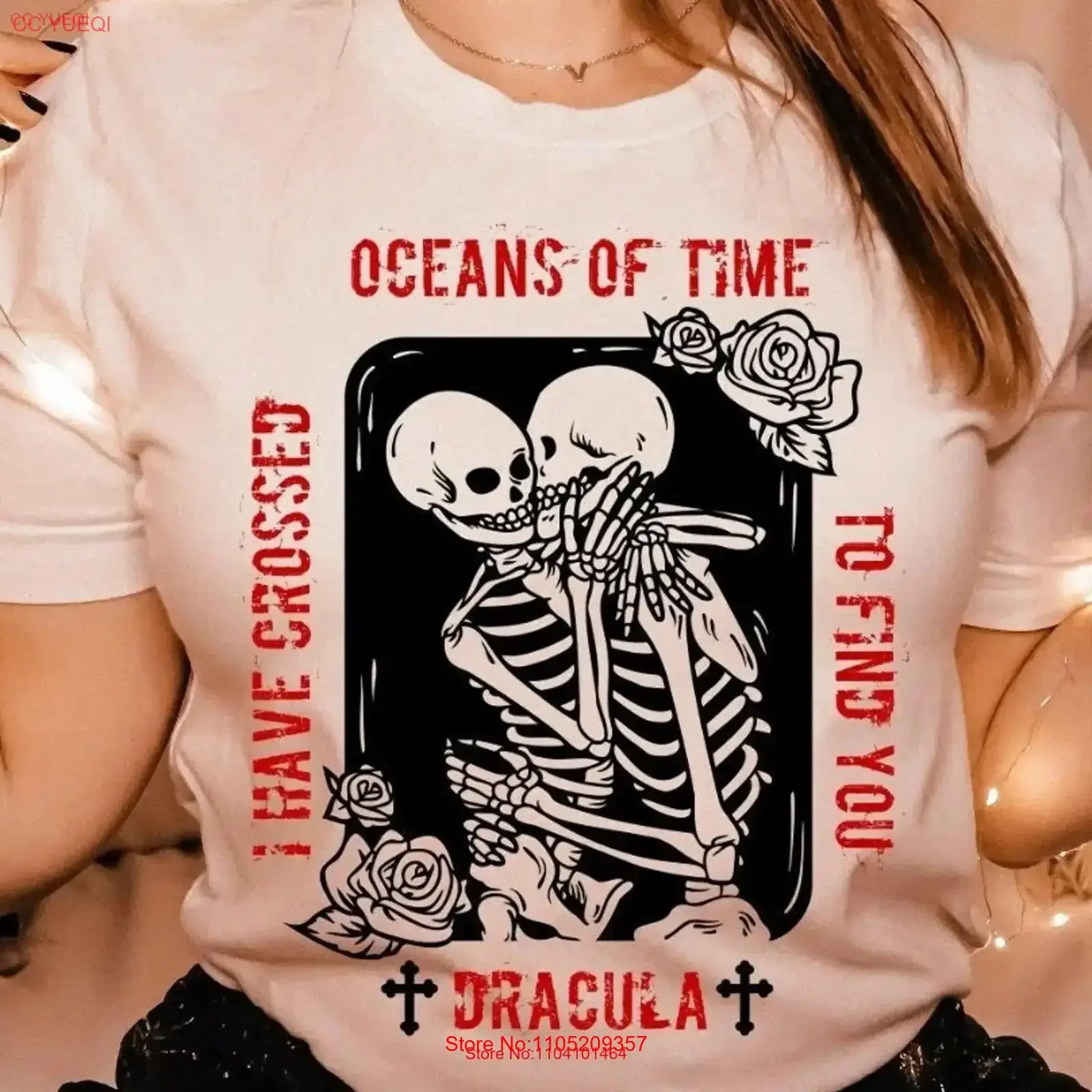 Bram Stoker camiseta Drácula tengo océanos cruzados del tiempo para encontrarlo cráneo vampiro libroish vintage lavado Unisex suave