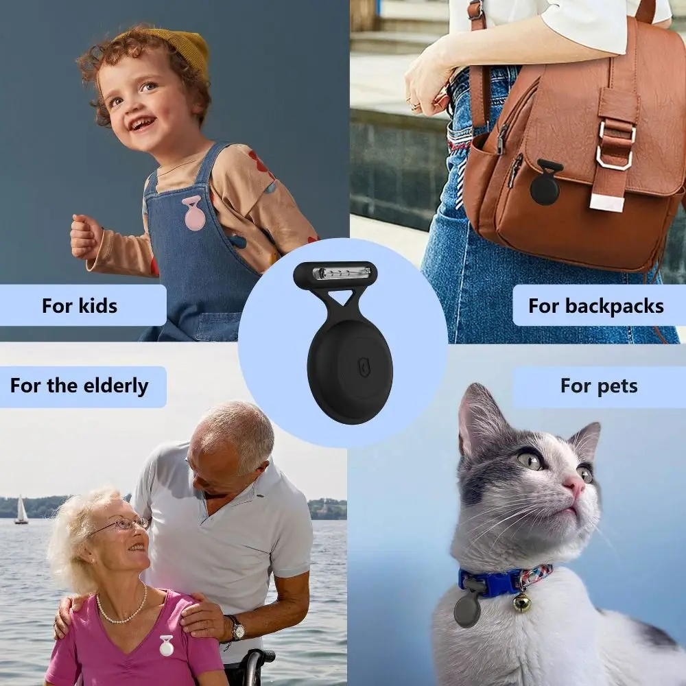 Silicone Tracker Case Anti-scratch Waterproof Tracker Accessories Sleeve Keychain Brooch Pin Holder Case for AirTag Kids
