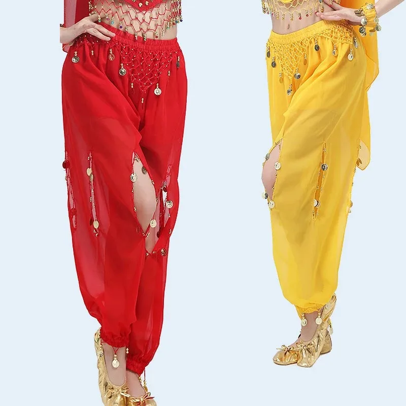 Women Belly Dance Costume Trousers Bellydance Tribal Pants India Bollywood Oriental Egypt Dancewear Performance