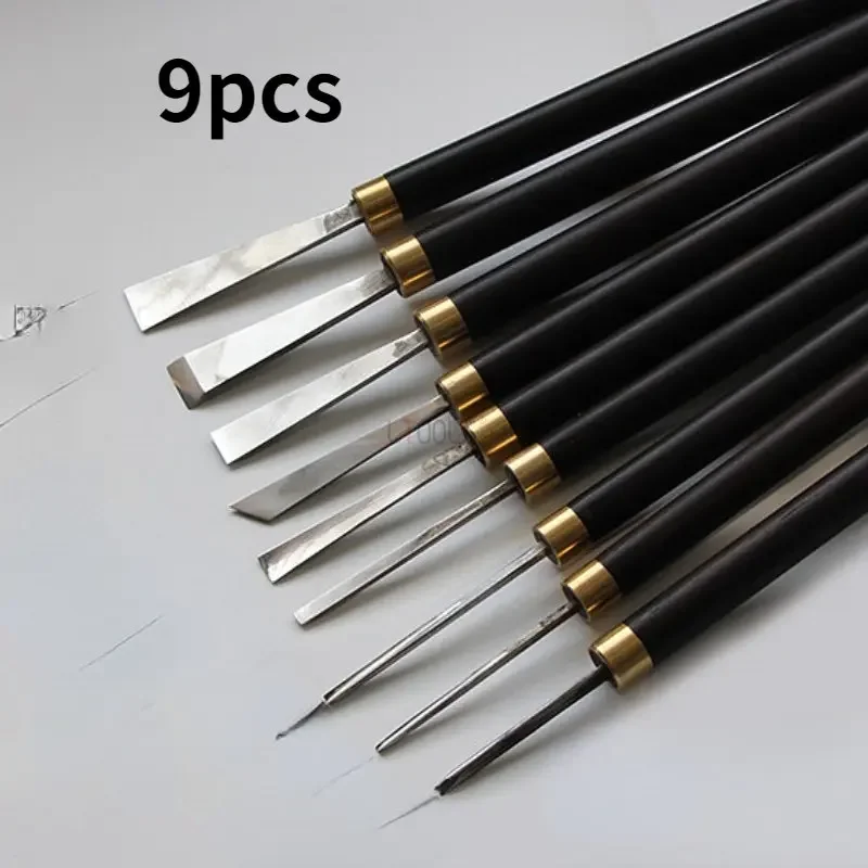 Professional Wood Carving Chisel Knife Hand Tool Set 20pcs/9pcs/4pcs Round Knife Cutting Edge Basic Detailed Carving Woodworkers