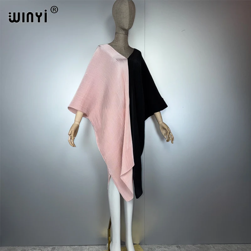 Sukienka damska WINYI, elastyczna, długa, luźna, w stylu boho, maxi, sukienka typu robe, vestidos, elegancka sukienka plisowana na wakacje, imprezę, modny kaftan.