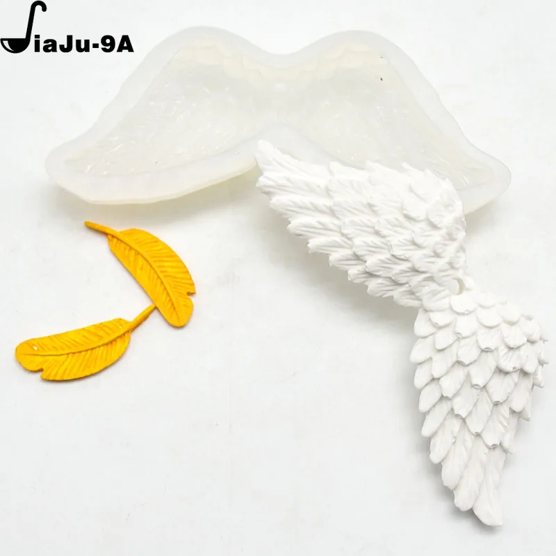 Angel Wings Shaped Fondant Silicone Mold Kitchen DIY Cake Baking Decoration Dessert Chocolate Mould Plaster Clay Plasticine Tool