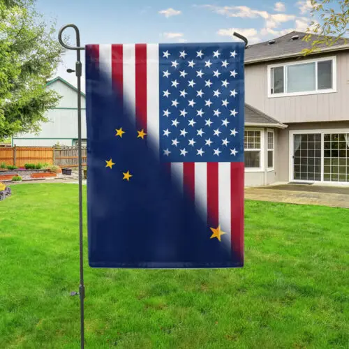 Alaska American Flag Garden Flag