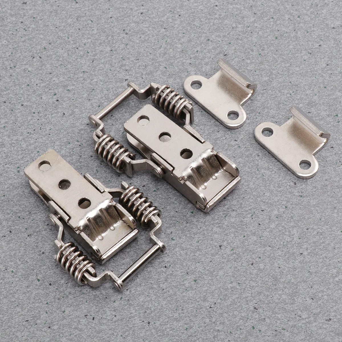 

2 pcs Spring Loaded Toggle Latch Clamp Heavy Duty Straight Loop Catch For Cabinet Box Door Draw Tool Storage Mounting Holes