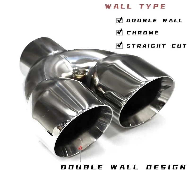 SYPES Stainless Steel Dual Exhaust Tip 3 Inch Inlet 3.9" Outlet 8.46" Muffler Tip Exhaust Pipe view 4