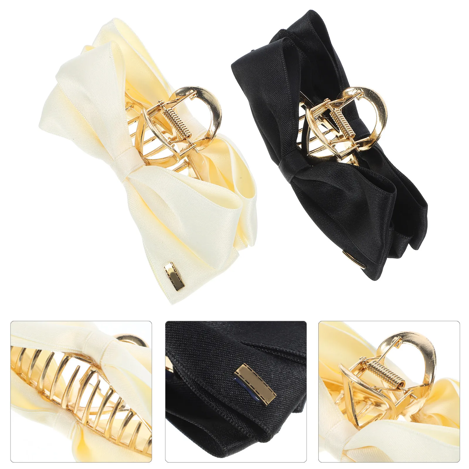 2Pcs Hair Claw Clips Bow Design for Women Girls Large Clips Thick Thin Hair Styling Tools Versatile Accessories