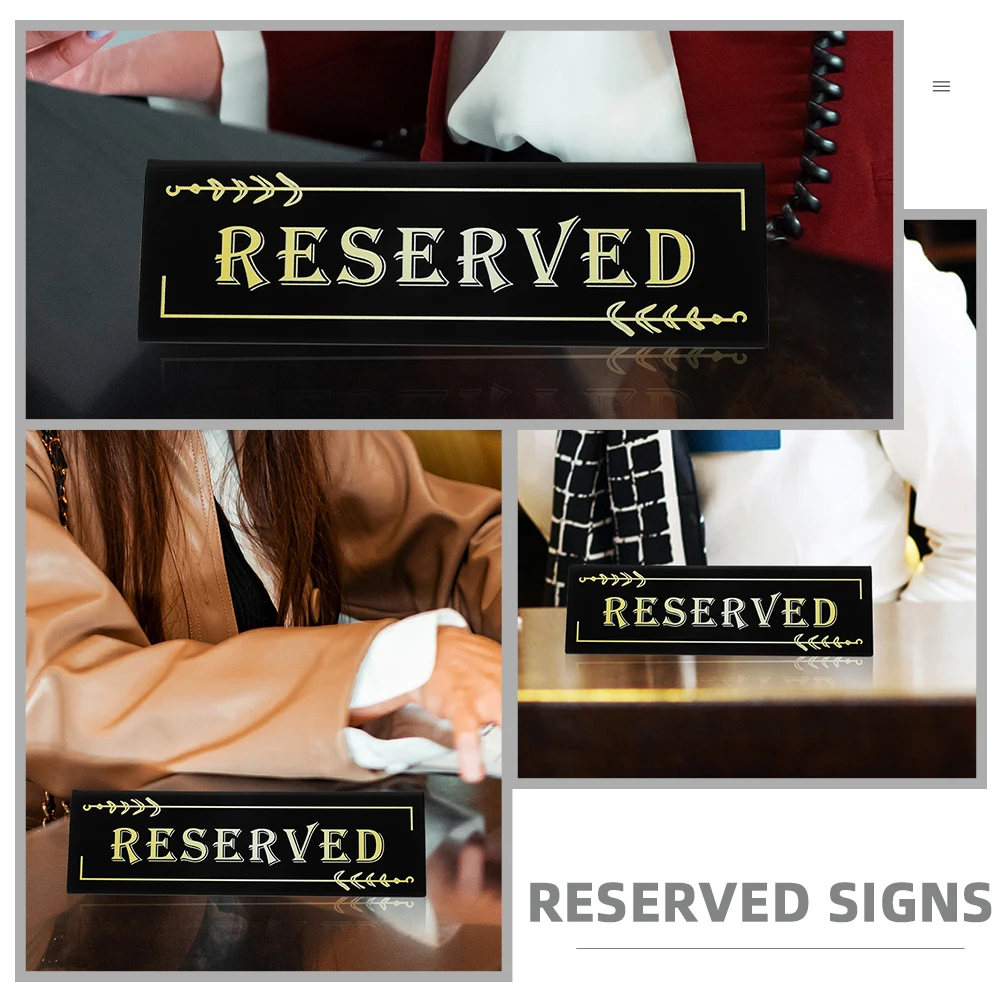 

4pcs Acrylic Reserved Table Signs Wedding Party Restaurant Event Seat Sign Banquet Conference Seating Freestanding Tent Design