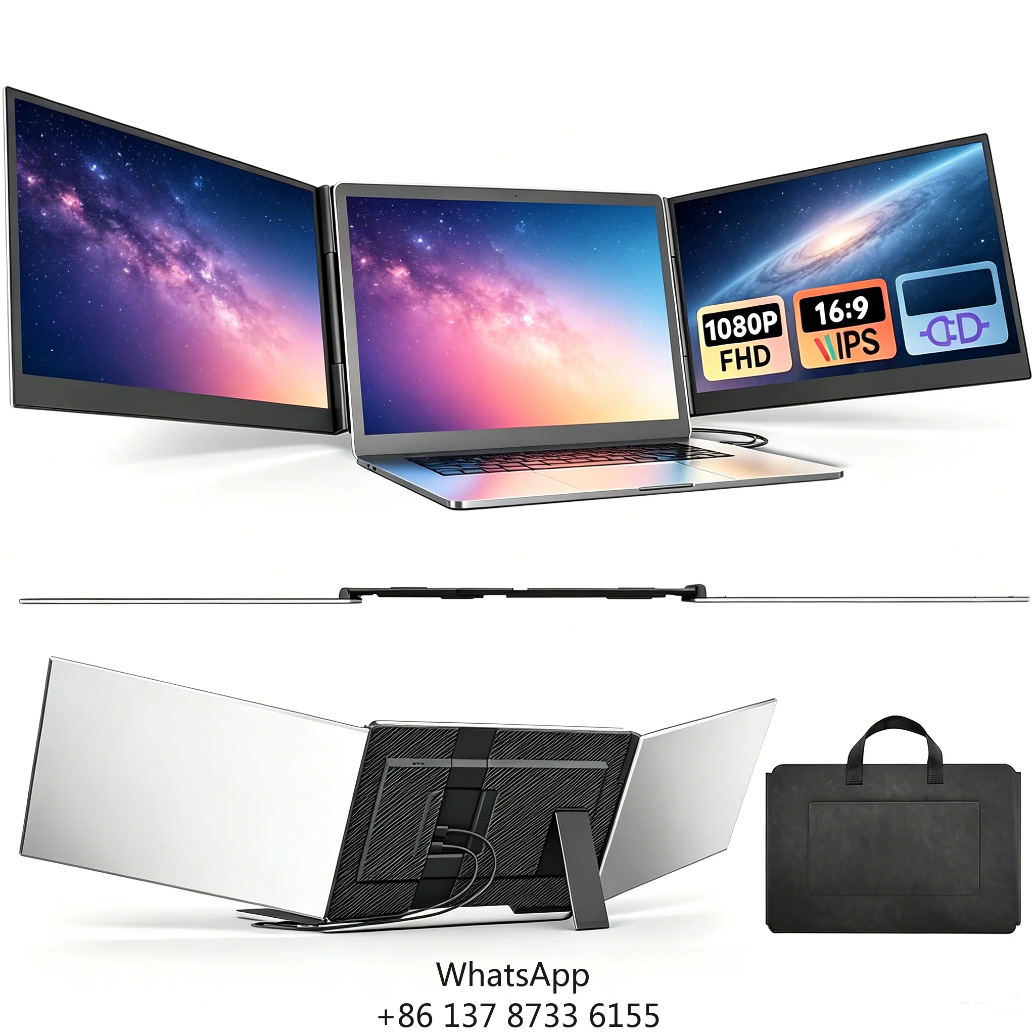 

Usb Screen Mac Monitor Computer 15.6 Inch Ultra-Slim Full HD IPS LCD Display Screen For Console Gaming And Phone Screen Casting