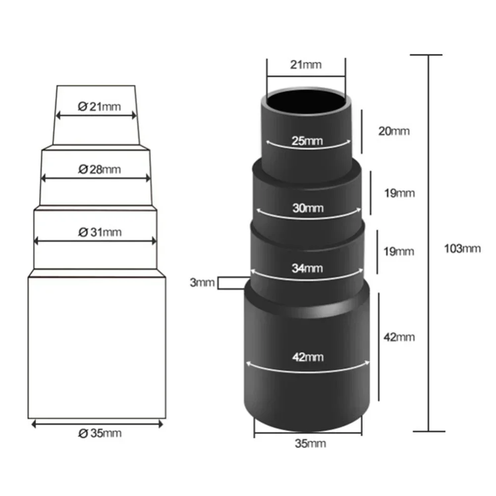 2pcs Powertool Adapter Reducer Rubber Sleeve Step Adapter For Bosch Gas 35 LM Connection Vacuum Cleaner Highly Match Replacement