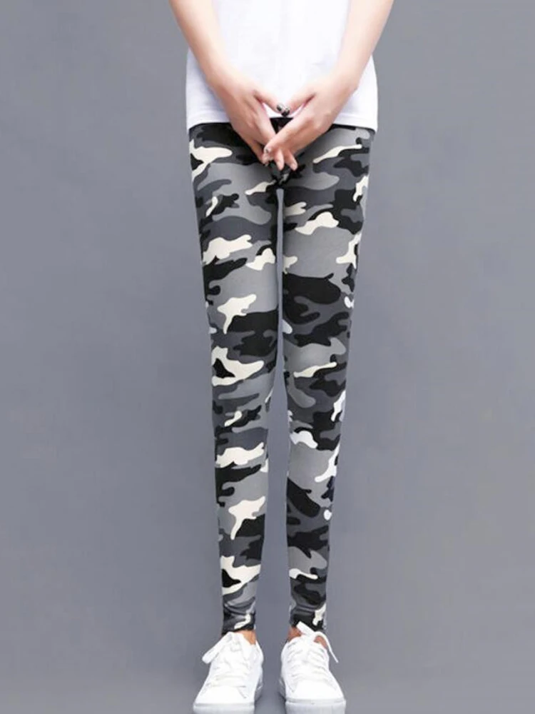 Frauen Mode Camouflage Leggings Sexy Print Femme Push-Up Hosen Casual Camo Sport Workout Fitness Plus Größe Legging