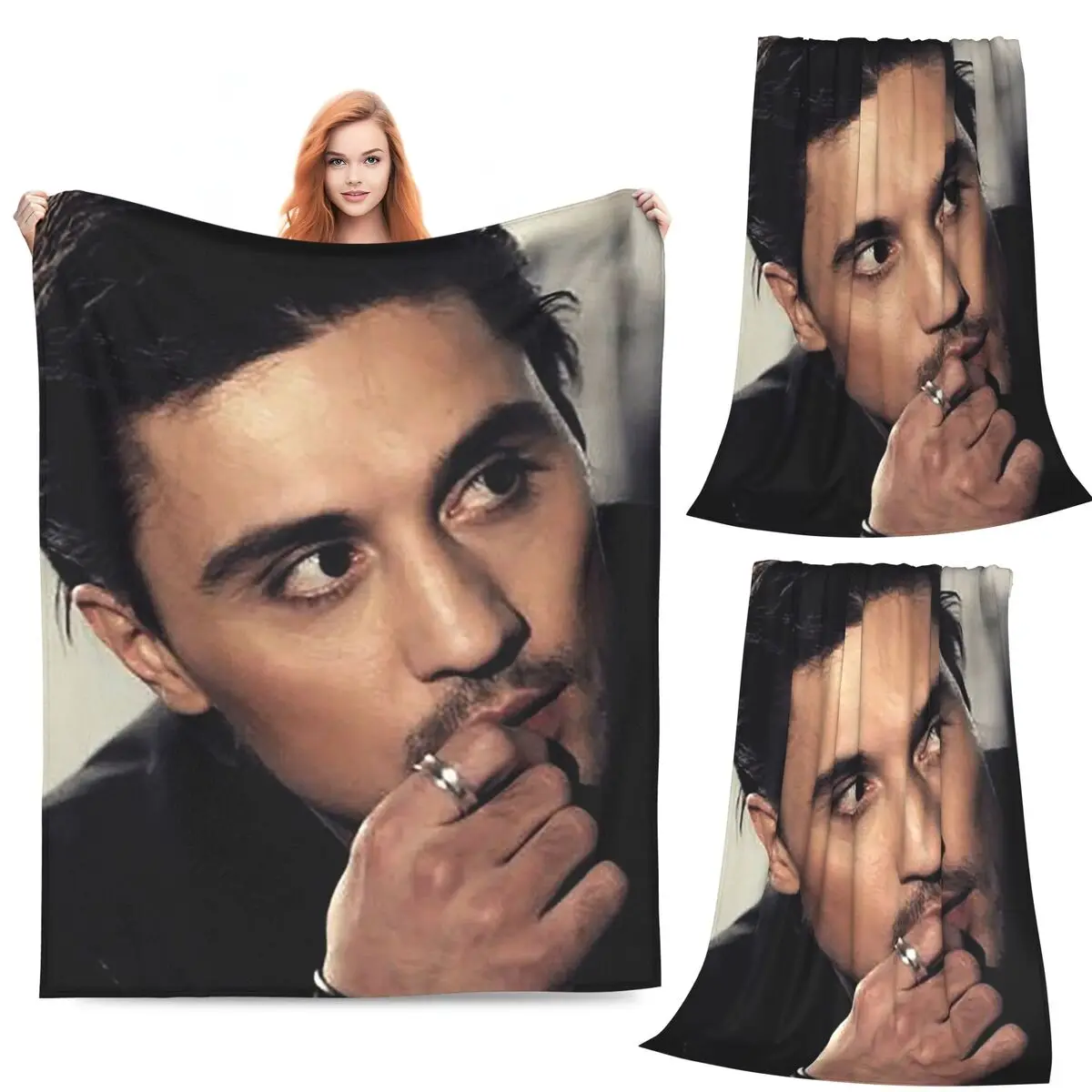 

Hearmny Dima Bilan Blanket Flannel Sofa Throw Blanket Warm for Home Bedroom Travel Throws Bedspread Quilt