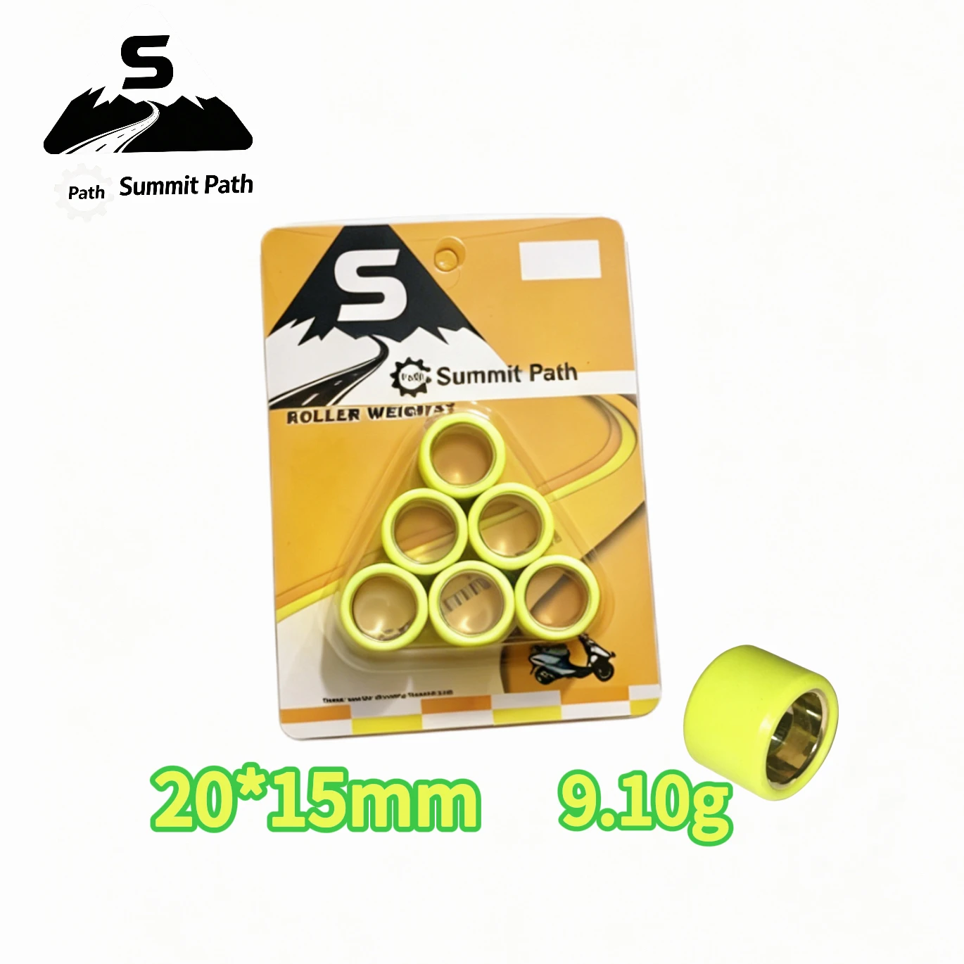Jeu de rouleaux variateurs 20x15mm 9-10g pour scooter BWS125 Cygnus Majesty Maxster X-City X-Max ZY 125 Velvet 150