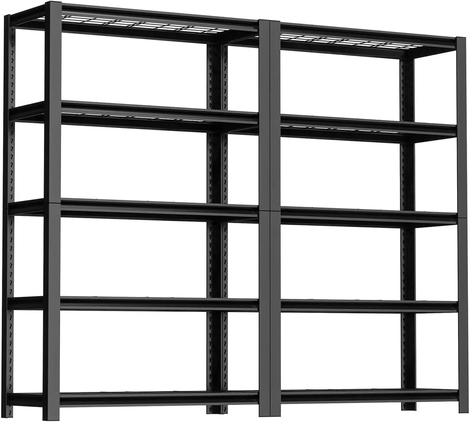 

5 Tier Garage Storage Shelf, 2PCS Heavy Duty Garage Shelving, 2450lbs Adjustable Storage Shelves, 72" H*36" L*16" W Basement She