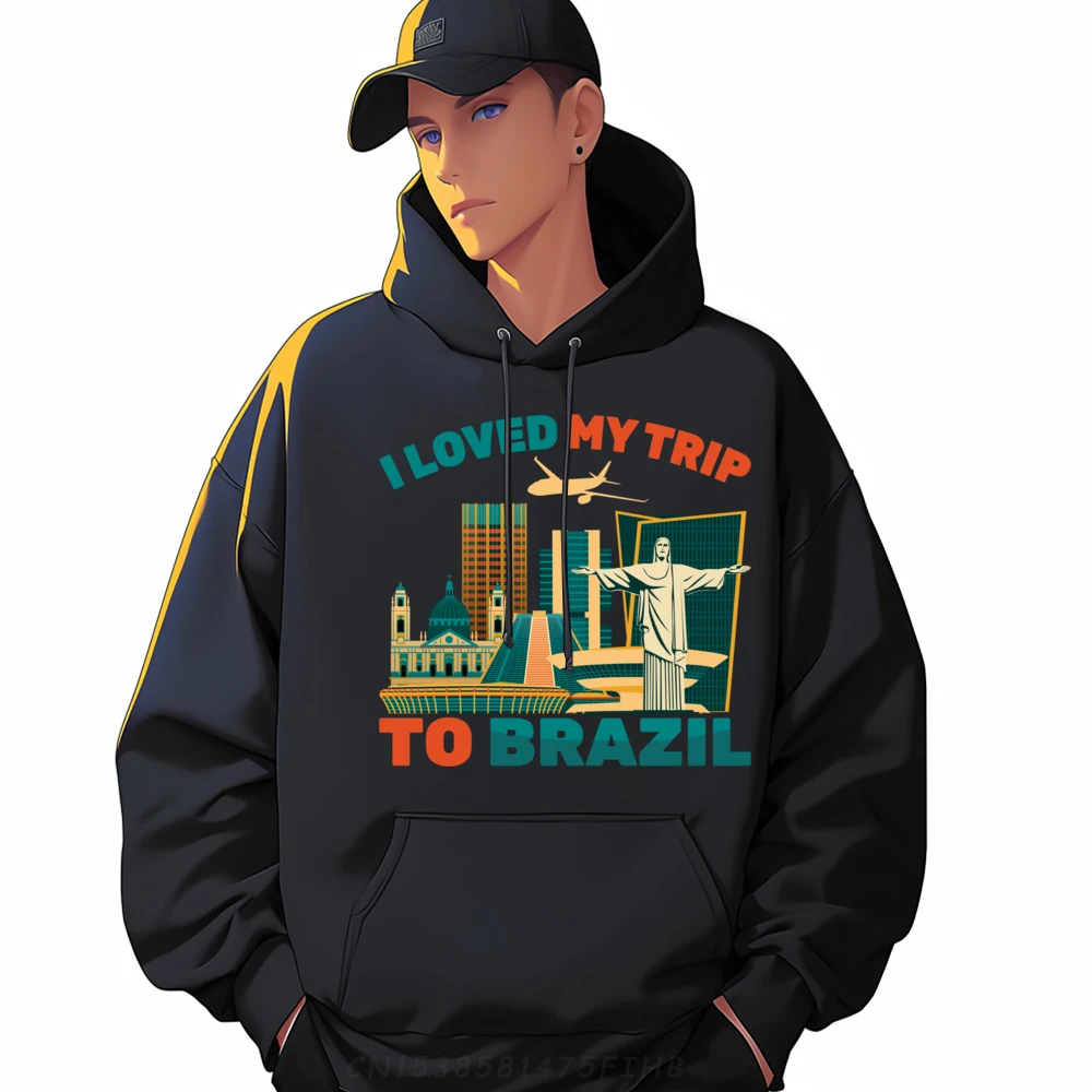 

Travel I Loved My Trip To Brazil Airplane Tourist Oversized Hoodie Mens Hoodie Christmas Sweater