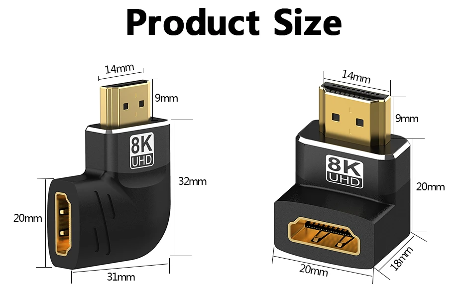 8K HDMI 2.1 Kabeladapter Stecker auf Buchse Kabelkonverter für HDTV PS4 PS5 Laptop 4K HDMI Extender Buchse auf Buchse – Detail 2