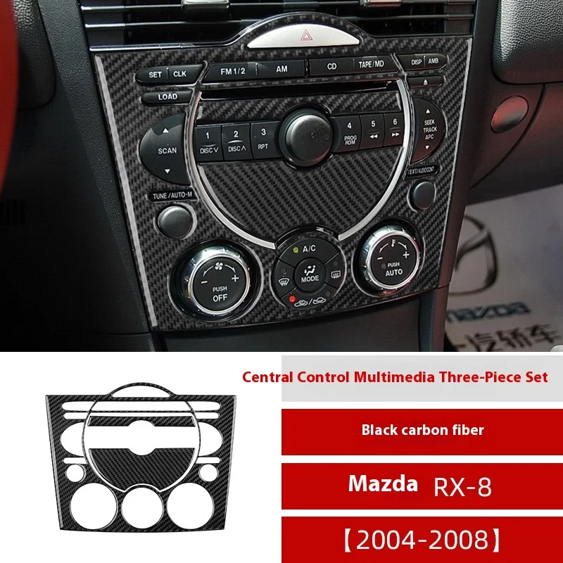 

For Mazda 04-08 RX-8 Interior Modification Carbon Fiber Central Control Multimedia Panel Decorative Sticker