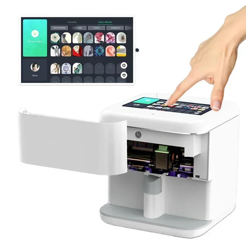 Portable Digital Intelligent Nail Art Printer 3D Touch Screen Mobile Nail Printing Machine With Wifi Manicure Equipment