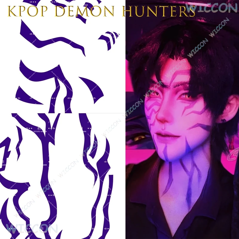 Kpop شيطان KPOP المعبود ماكياج الصيادين جينو ساجا بوي المعبود الخاص بك لصاقات وشم للوجه والأيدي اكسسوارات أفضل بائع هالوين