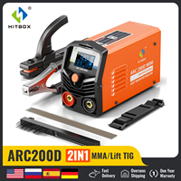 HITBOX 2 in 1 ARC Welding Machine 10-200A MMA TIG-lift Welder ARC200D MINI IGBT Inverter LED Digital Display Protable for Home