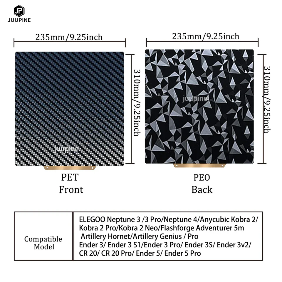 thumbnail interactive-video image 1 of PEO PET Build Plate For Flashforge Adventurer 5M/5M Pro - 235x235mm Flexible Spring Steel Sheet 1 of 4