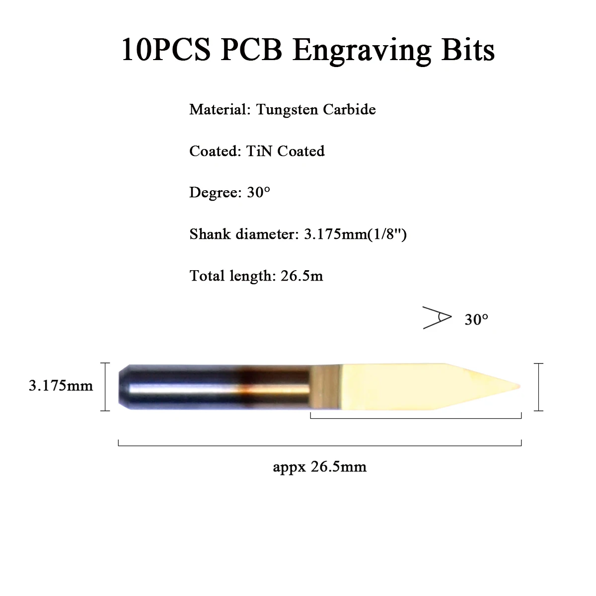 10/40pcs 3.175mm Shank End Mill Engraving Bits Set CNC Router Bits End Mill PCB Milling Cutter Carbide.