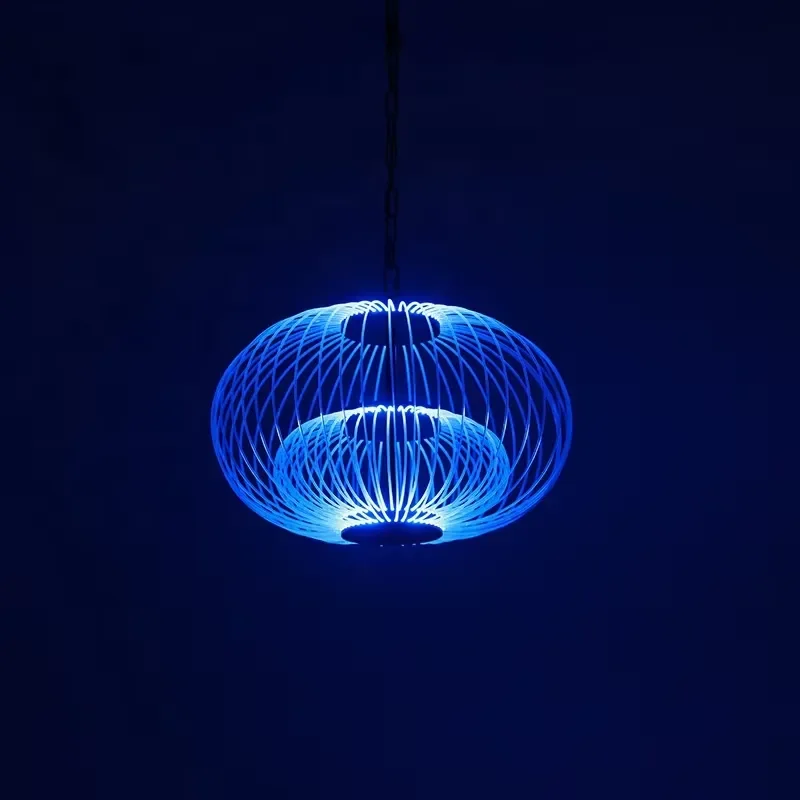Original Design Colorful LED Waterproof Hanging Fiber Optic Lantern Chandelier with APP or Remote Control