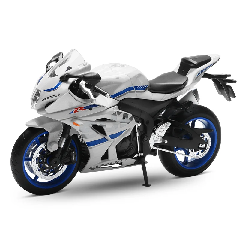 CCA سوزوكي GSX-R1000 نموذج دراجة نارية تأثير معدني حامل قابل للسحب أنيق وملفت للنظر عطلة هدية عرض قطعة