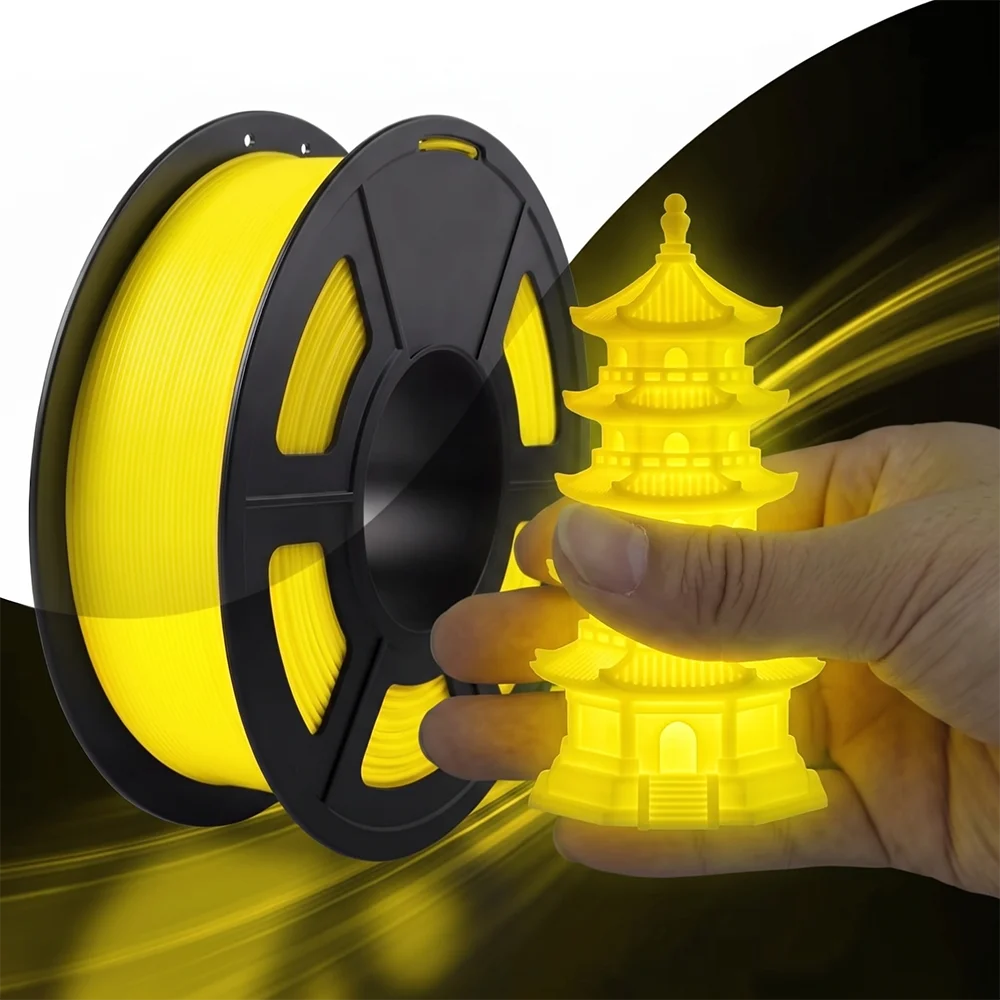 TPU Glow in The Dark 3D Printer Filament , TPU 95A, Blue, Green, Yellow, Purple 250g/250 * 4 Pack, 1.75mm 3D printer filament.