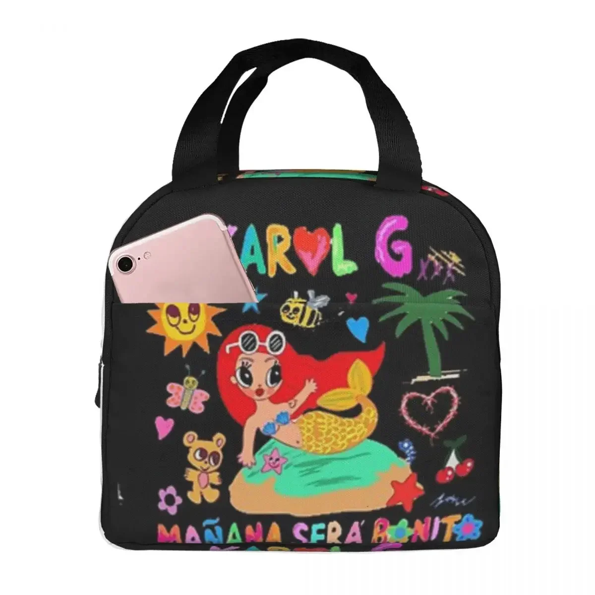 Manana Sera Bonito Karol G Insulated Lunch Bags Leakproof Picnic Bag Thermal Cooler Lunch Box Lunch Tote for Woman Work Children