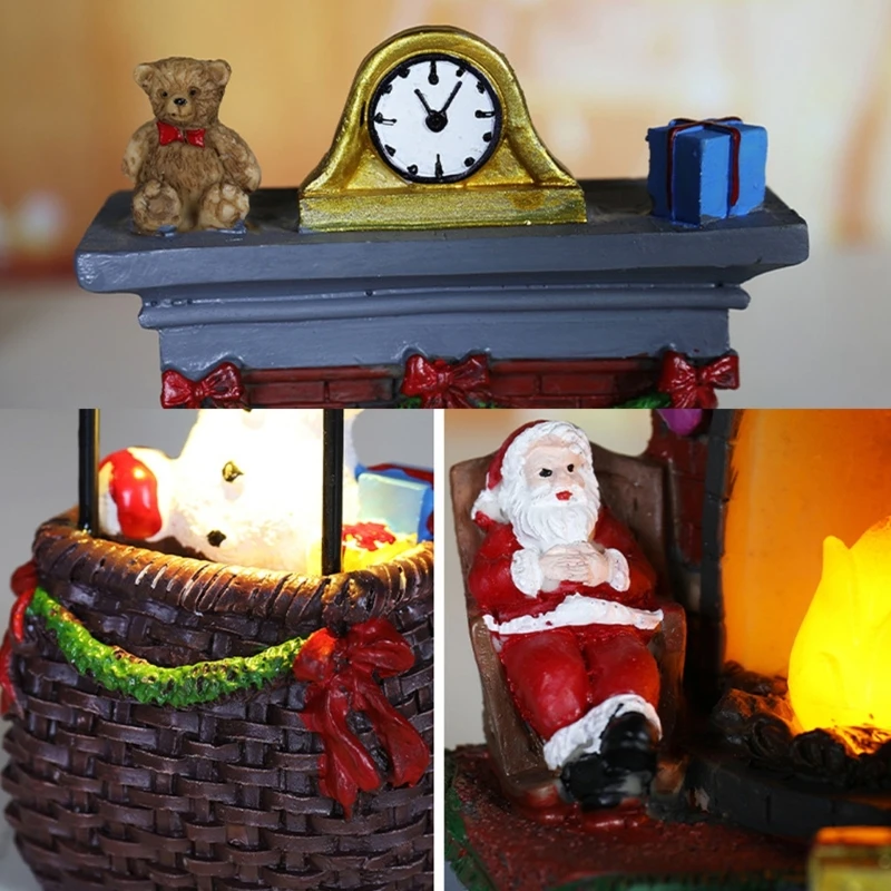 Glowing Resin Figurine Ornament Thoughtful Christmas Gift for Shares Warm Wishes