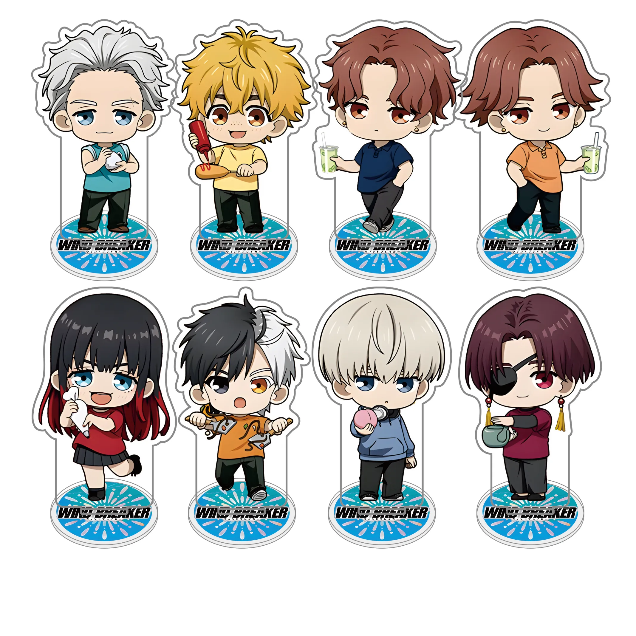 Anime Wind Breaker 10cm Acrylic Stand Tabletop Decorations Accessories Decor Gifts Exquisite Product Keychains Model Doll