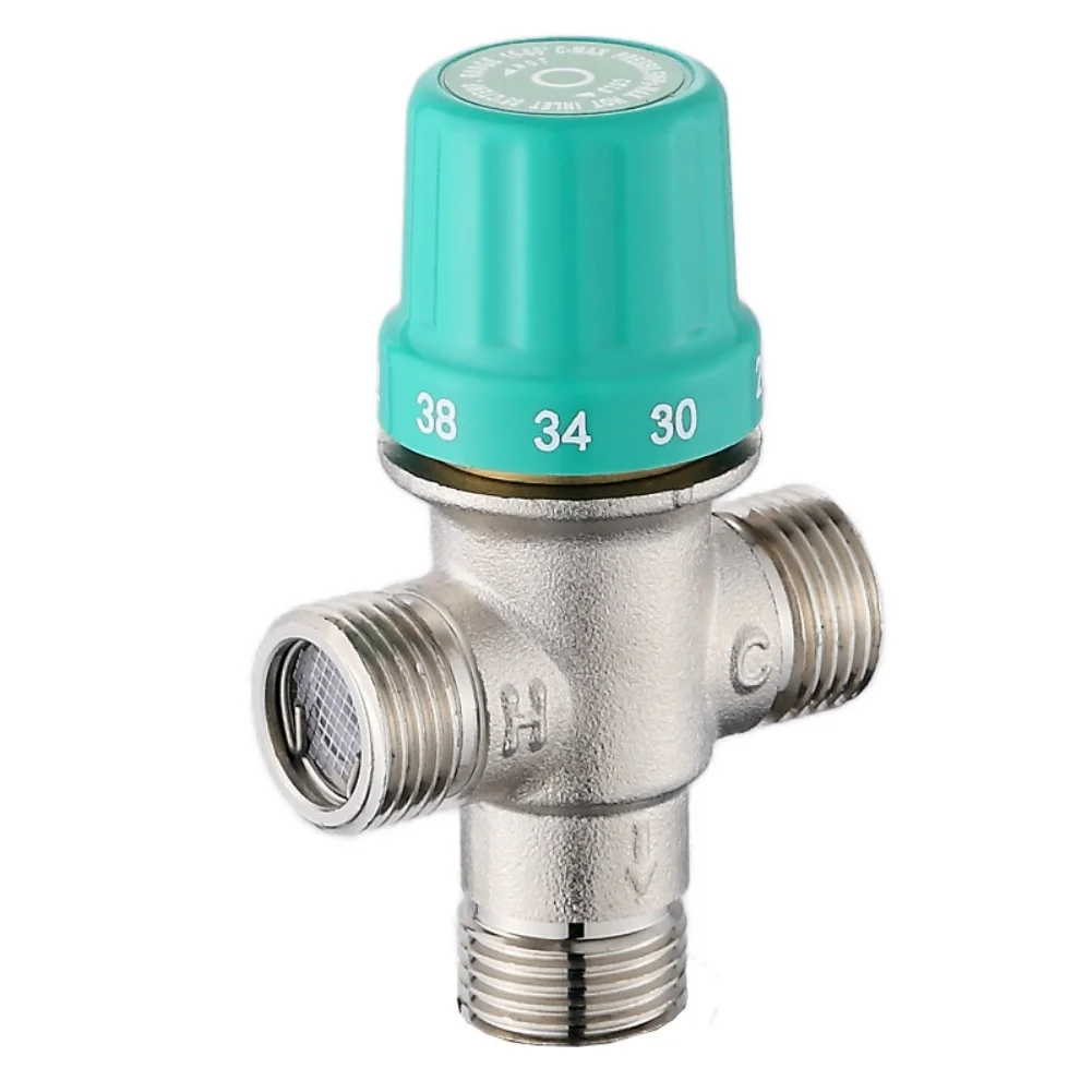 Adjustable Temperature Valve Copper Temperature Control Valve 1 2 Inch Interface Compatible With Plumbing Systems