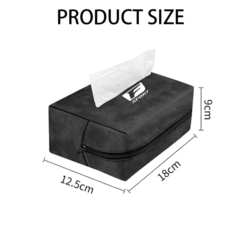 1pc Imitation Deer Skin Car Tissue Box Rear Seat Armrest Organizer Drawer Container Bag For Lexus F SPORT LFA ISF GSF RCF NX IS