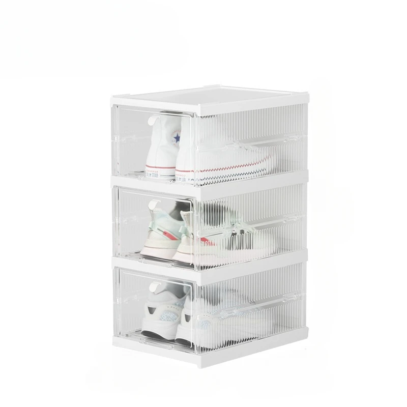 

Shoe Storage Boxes, Clear Plastic Shoe Boxes, Stackable Shoe Organizer for Closet, 3 Packs