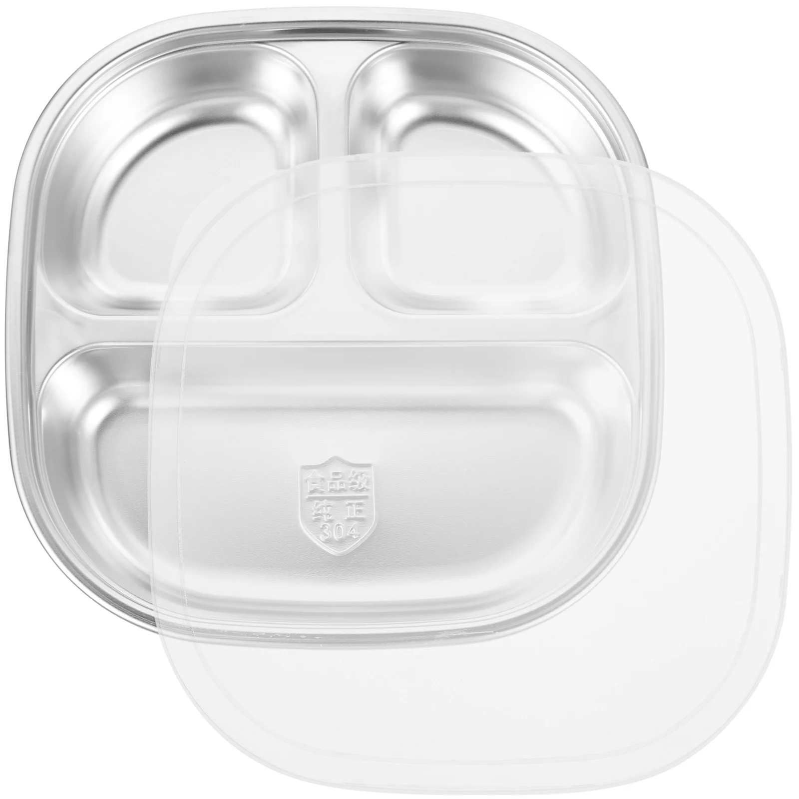 

Stainless Steel Dining Plate 304 Grade Divided Food Tray Sections Snack Lunch Dinner Camping Hiking Picnic Reusable