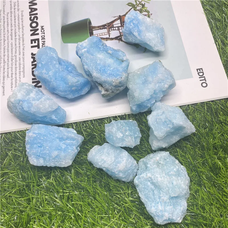 1pc Wholesale Precious Natural Mineral Kyanite Crystal Specimen Stone Raw Blue Calcite Gemstone Chip For Reiki Healing